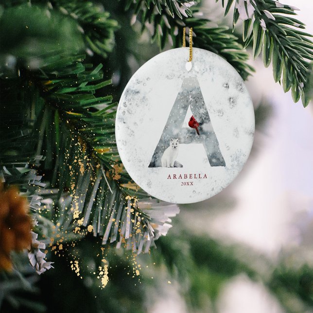 Adorno De Cerámica Navidades Snowy clásicos Monograma A (Subido por el creador)