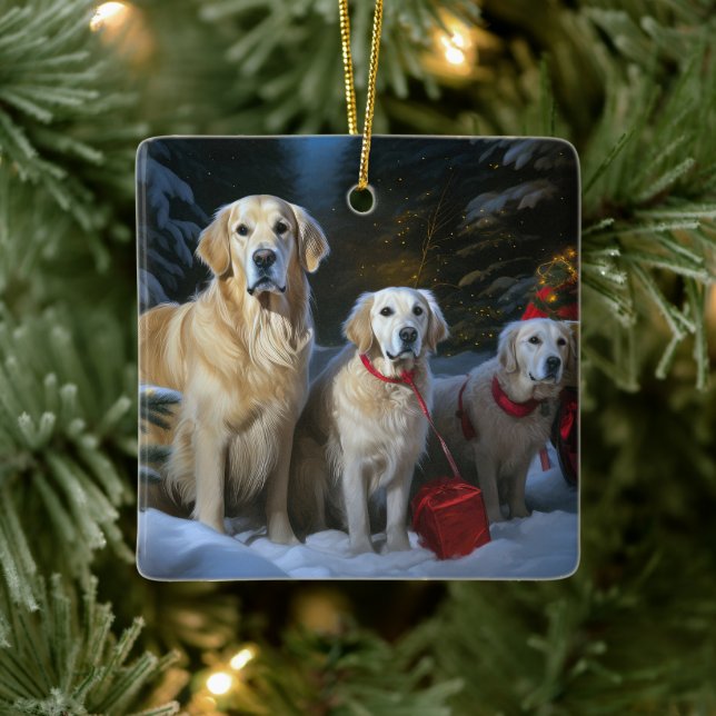 Adorno De Cerámica Navidades Snowy Sleigh Decoran (Árbol)