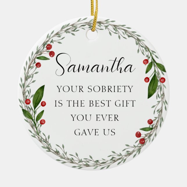 Adorno De Cerámica Navidades sobrios del hito Personalizado clásico S (Frente)