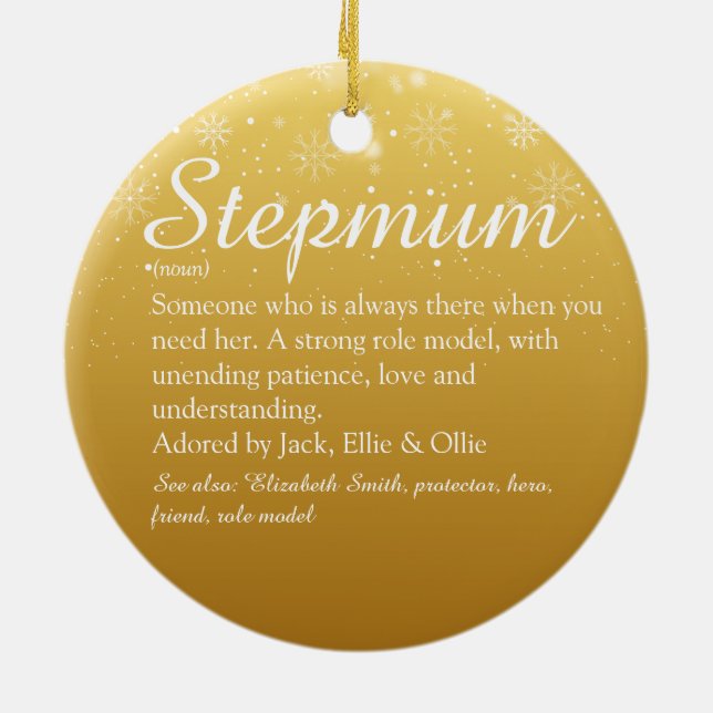 Adorno De Cerámica Navidades Stepmom Stepmama Definición Gold (Atrás)
