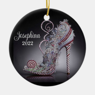 Adorno De Cerámica Navidades Stiletto High Heel Shoe