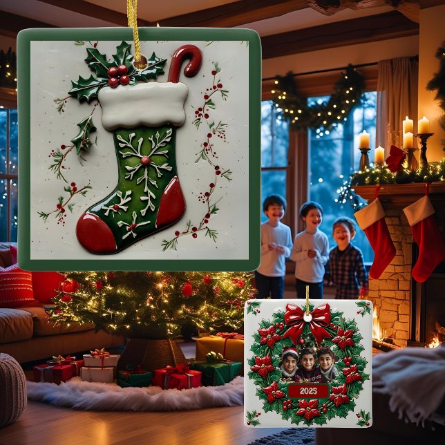 Adorno De Cerámica Navidades Stocking Personalizable (Subido por el creador)
