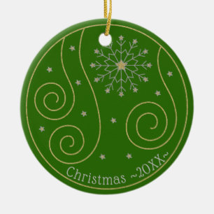 Adorno De Cerámica Navidades "Swirls & Twirls" Ornament Personalize