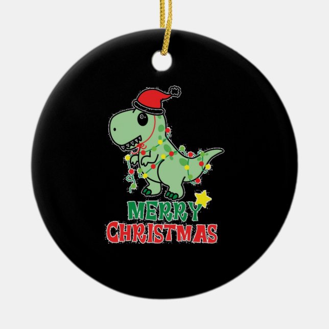 Adorno De Cerámica Navidades T-rex Top (Frente)
