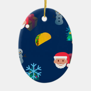 Adorno De Cerámica navidades taco emoji