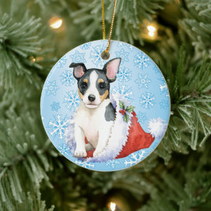 Adorno De Cerámica Navidades Teddy Roosevelt Terrier