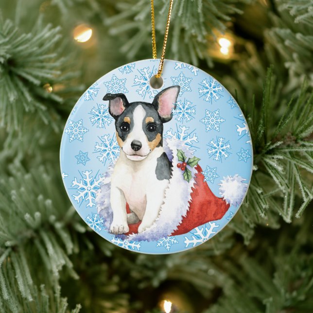 Adorno De Cerámica Navidades Teddy Roosevelt Terrier (Árbol)