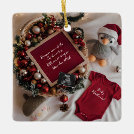 Adorno De Cerámica Navidades temática invitación de embarazo