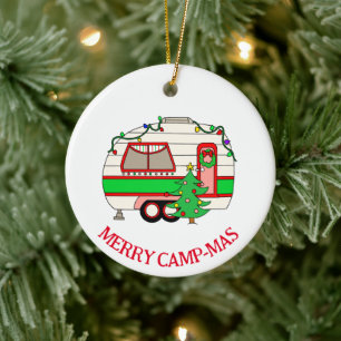 Adorno De Cerámica Navidades temáticos de camping personalizados