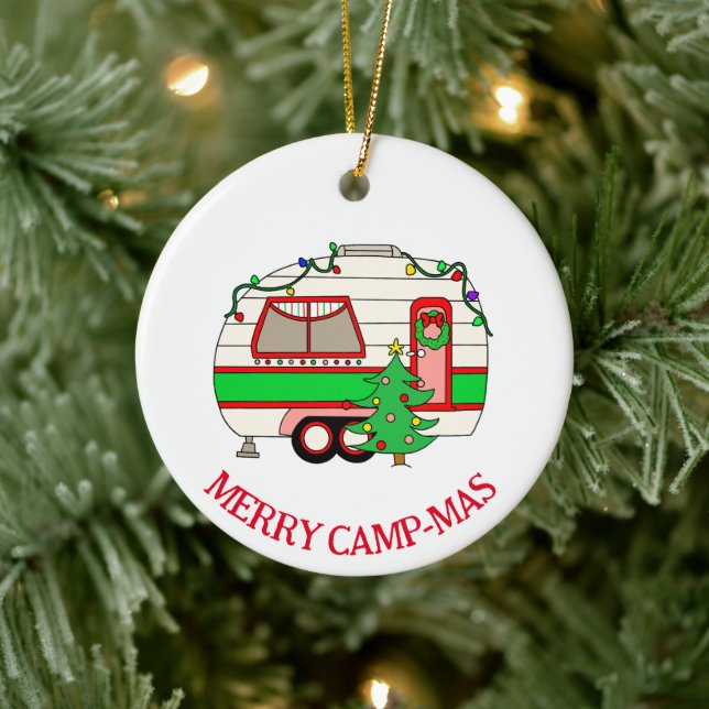 Adorno De Cerámica Navidades temáticos de camping personalizados (Árbol)