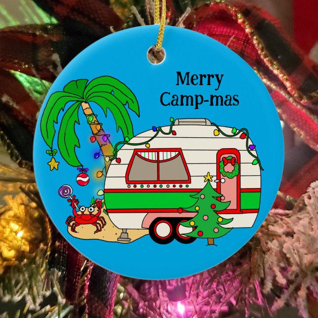 Adorno De Cerámica Navidades temáticos de camping personalizados (Subido por el creador)