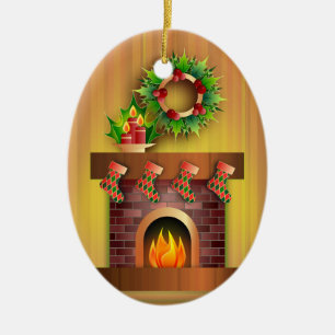 Adorno De Cerámica Navidades Temporadas Saludos Reservas Chimenea