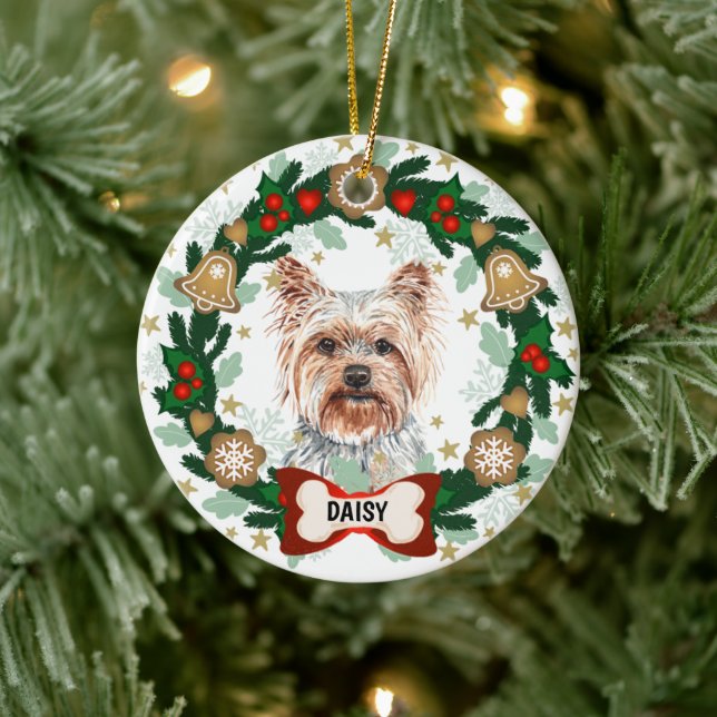 Adorno De Cerámica Navidades Terribles de Yorkshire Cookie Wreath (Árbol)