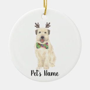 Adorno De Cerámica Navidades Terrier de Wheaten Personalizados Renos