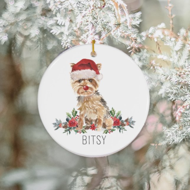 Adorno De Cerámica Navidades Terrier Personalizados de Yorkshire (Subido por el creador)