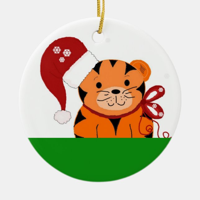Adorno De Cerámica Navidades Tiger (Frente)
