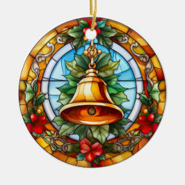 Adorno De Cerámica Navidades timbre estilo de vidrio manchado