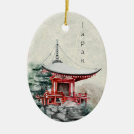 Adorno De Cerámica Navidades tradicionales del templo budista japonés