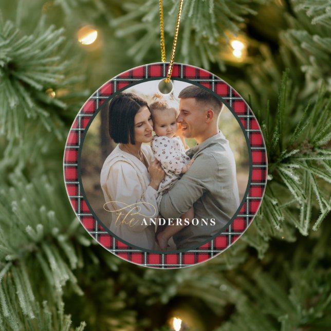 Adorno De Cerámica Navidades tradicionales rojos personalizados tartá (Árbol)