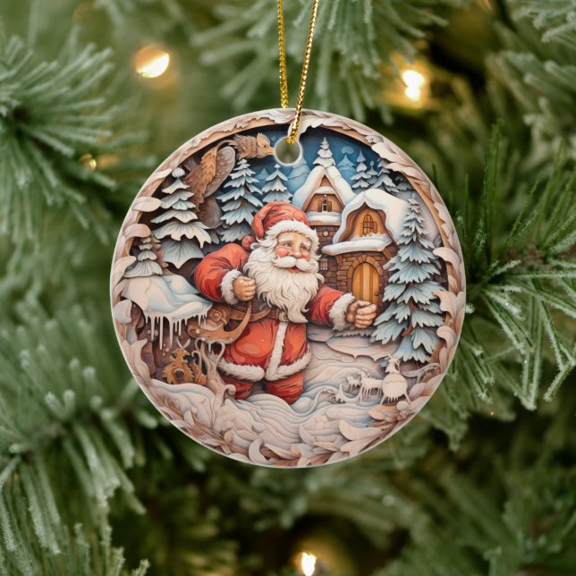 ADORNO DE CERÁMICA NAVIDADES TRADICIONALES SANTA CLAUS (Árbol)