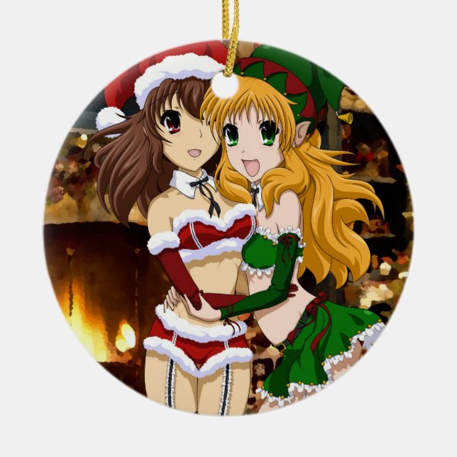 Adorno De Cerámica Navidades traviesos (Frente)