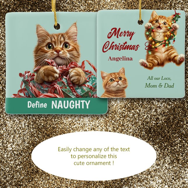 Adorno De Cerámica Navidades traviesos Ginger Kitten (Subido por el creador)