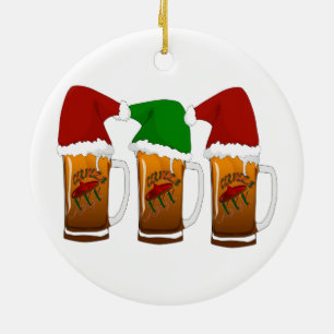 Adorno De Cerámica Navidades Tres Amigos Cerveza