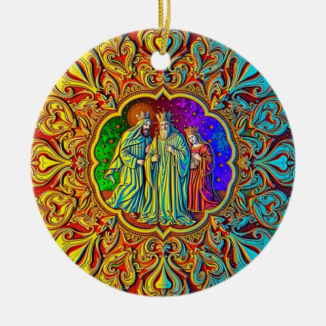 Adorno De Cerámica NAVIDADES ~ Tres reyes ~ (Frente)