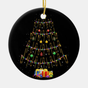 Adorno De Cerámica Navidades Trombone Player Regala Árbol de Navidad