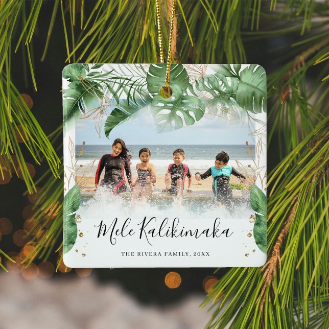 Adorno De Cerámica Navidades tropicales botánicos de Mele Kalikimaka  (Subido por el creador)