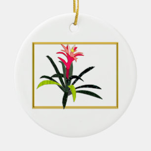Adorno De Cerámica Navidades tropicales Bromeliad