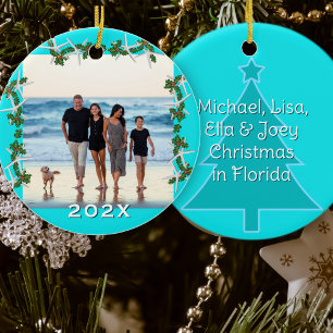 Adorno De Cerámica Navidades tropicales en vacaciones familiares en l