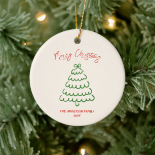 Adorno De Cerámica Navidades únicos de árbol de vaca con mano trenzad