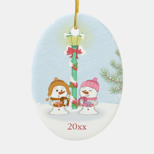 Adorno De Cerámica Navidades vacacionales para dejar nevar.