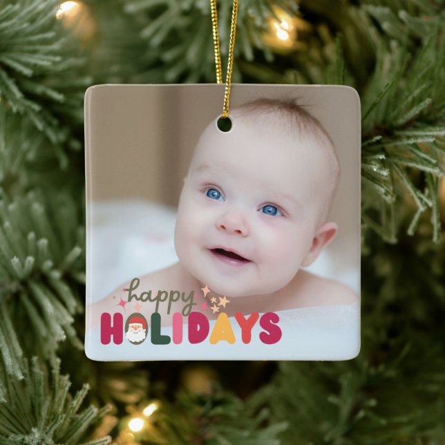 Adorno De Cerámica Navidades vacaciones coloridas y modernas (Árbol)