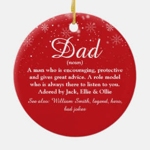 Adorno De Cerámica Navidades Vacaciones Papá, Papi, Definición Padre