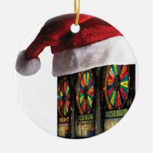 Adorno De Cerámica Navidades Vegas Slot Machine