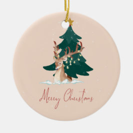 Adorno De Cerámica Navidades venados