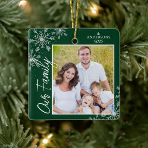 Adorno De Cerámica Navidades verdes de nuestra familia para escribir