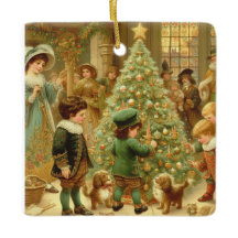 Navidades victorianos Eve Time para decorar el árb