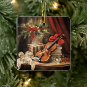 Adorno De Cerámica Navidades Violin Music
