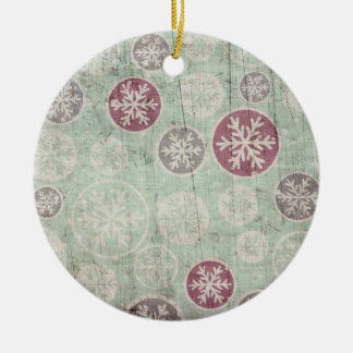 Adorno De Cerámica Navidades vistieron copos de nieve de madera