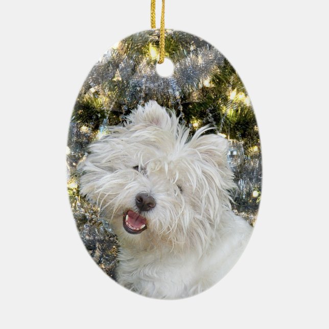 Adorno De Cerámica Navidades Westie (Atrás)