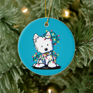 Adorno De Cerámica Navidades Westie encantados KiniArt