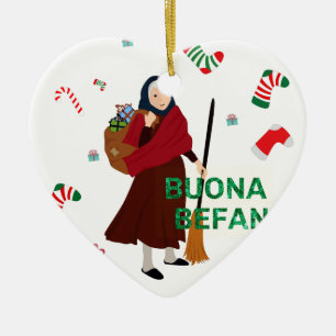 Adorno De Cerámica navidades Witch buona Befana