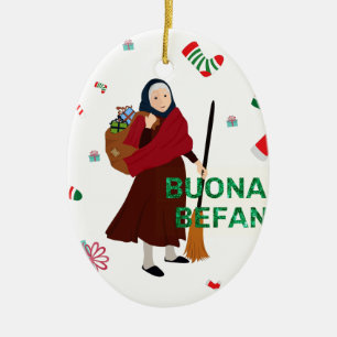 Adorno De Cerámica navidades Witch buona Befana