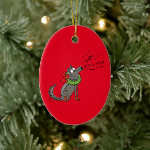 Adorno De Cerámica Navidades Wolf: Divertidos niños burdos