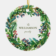 Navidades Wreath Holiday apellido Holi