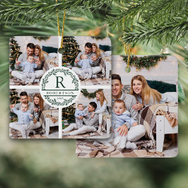 Adorno De Cerámica Navidades Wreath Monograma 5 Foto