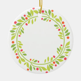Adorno De Cerámica Navidades Wreath Personalizable